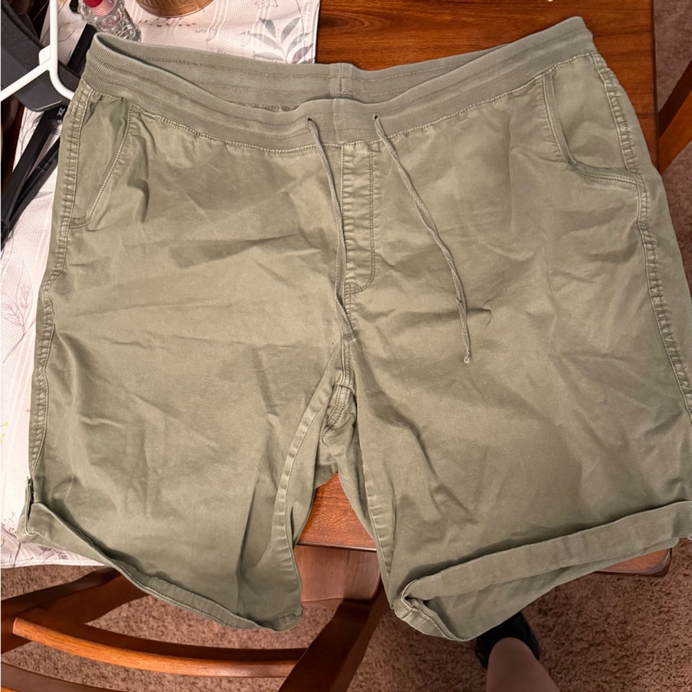 Casual Olive Green drawstring Shorts